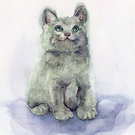 Funny little cat portrait by Karen Kaspar