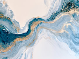Abstrakter Ozean in Blau und Gold
