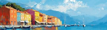 Sunlit Mediterranean Silence van Abstract Schilderij