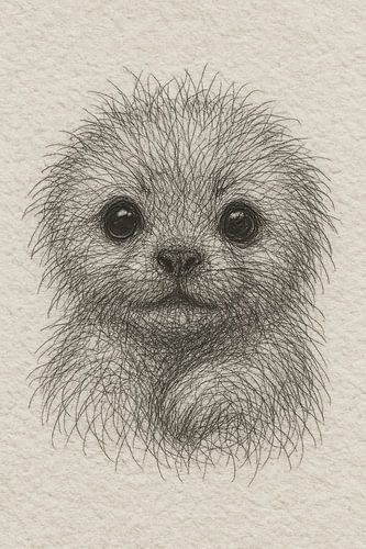 Wire portrait young seal (baby room pup soft fur cute little animal)