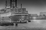 SS Rotterdam in Schwarz-Weiß von Annemarie van der Hilst Miniaturansicht