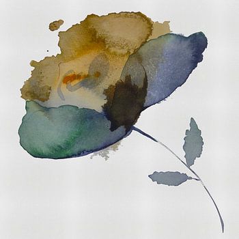 Abstraktes Aquarell einer Blume