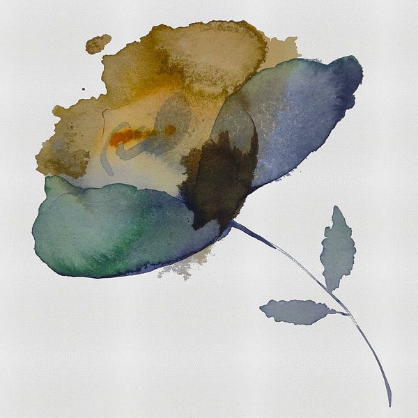 Abstract Aquarel van een bloem van MadameRuiz
