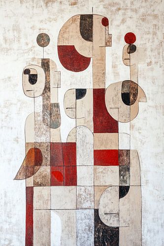 Abstract schilderij met geometrische figuren
