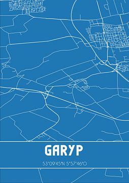 Blauwdruk | Landkaart | Garyp (Fryslan) van Rezona
