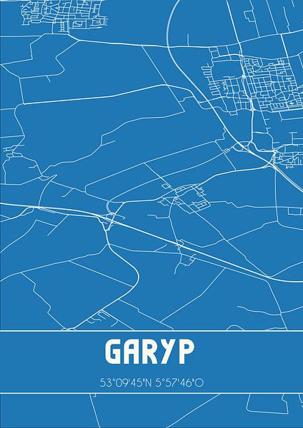 Blaupause | Karte | Garyp (Fryslan) von Ortsdrucke