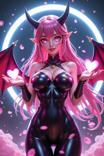LYSARA - Sexy Anime Demon Girl met Twee Harten