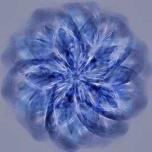 Mandala, spirograaf met blauwtinten