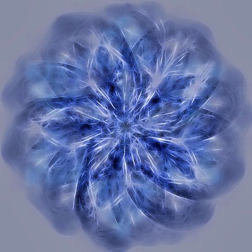 Mandala, spirograaf met blauwtinten