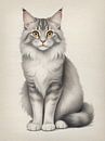 Grey Majesty: The Maine Coon on Paper by Hilde Remerie Photography and digital art thumbnail