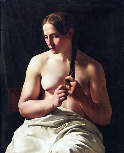 Ludvig August Smith, Vrouw die haar haar vlecht, 1839