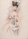 Paul César Helleu - Elegante vrouw op de lierstoel van Peter Balan thumbnail