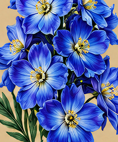 Blue Botanical Blossom Bouquet