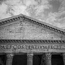 Italië in vierkant zwart wit, Rome, Pantheon van Teun Ruijters thumbnail