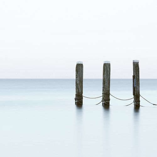 Bollards at the Horse of Marken (seascape)