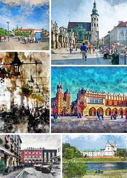 Krakau Stadt Collage #krakau von JBJart Justyna Jaszke
