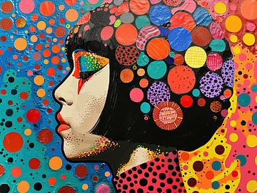 Color Burst Beauty Profile van Abstract Schilderij