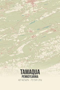 Carte ancienne de Tamaqua (Pennsylvanie), USA. sur Rezona