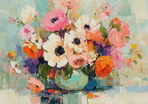 Bouquet abstrait aux tons pastel sur Niklas Maximilian