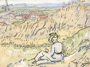 Frau auf dem Hooge-Hügel in Domburg, Jan Toorop, 1903