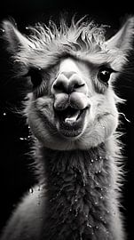 Portrait d'animal en noir et blanc art minimaliste de la vie sauvage sur Thilo Wagner