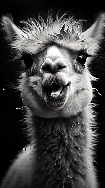Animal portrait in black and white minimalist wildlife art by Thilo Wagner