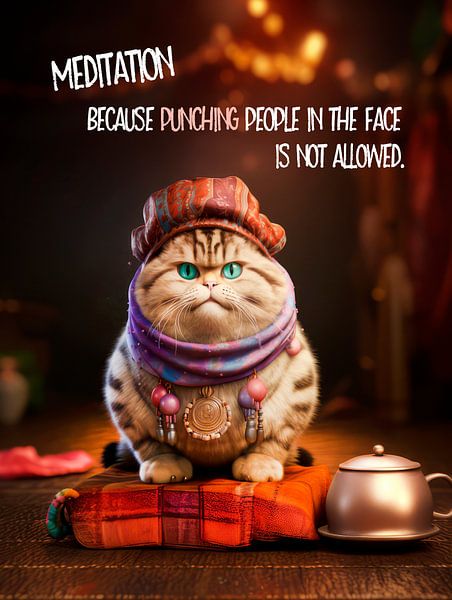 FUNNY CAT Meditation by Melanie Viola