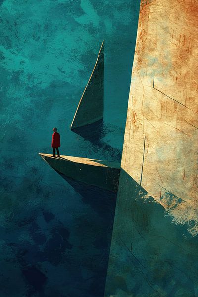 Abstract Painting | Crimson Sail by ARTEO Paintings