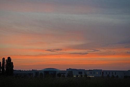 Zonsopgang in de haven van Bremen