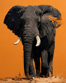 Elefant in Orange von Franka Poulain