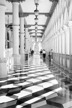 Architekturhotel Venetian Las Vegas in schwarz-weiß.
