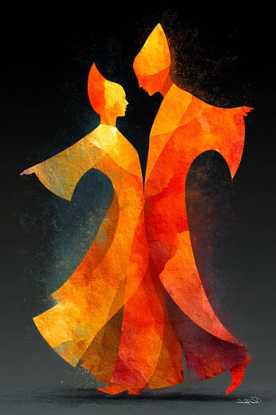 abstract dancing women by Gelissen Artworks
