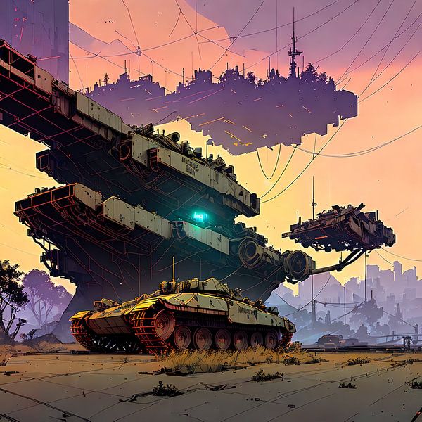 Fantasy landscape with tank by insideportugal