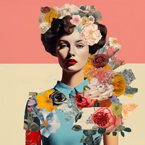 Bunte, moderne Collage mit einem Hauch von Vintage
