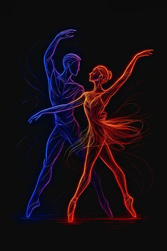 Neon-Tanz aus Feuer und Eis