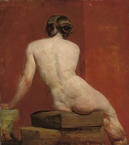 Seated female nude, from behind