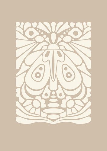 Graphic art Night Butterfly - Beige - Living room & Bedroom - Art any interior - Abstract