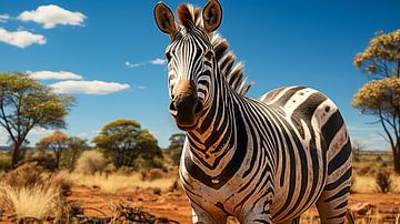 a photo of a zebra standing in a game park by Animaflora PicsStock