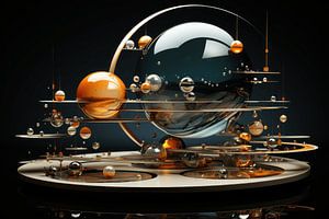 3D-Abstrakt mit Kugeln und runden Formen