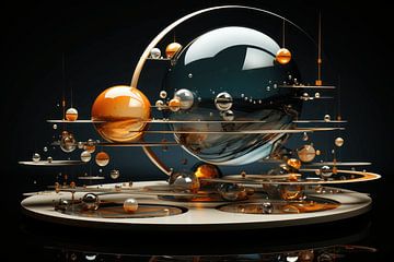 3D abstract with spheres and round shapes by Ton Kuijpers