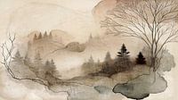 Japanische Berge - Moderner Natur Expressionist