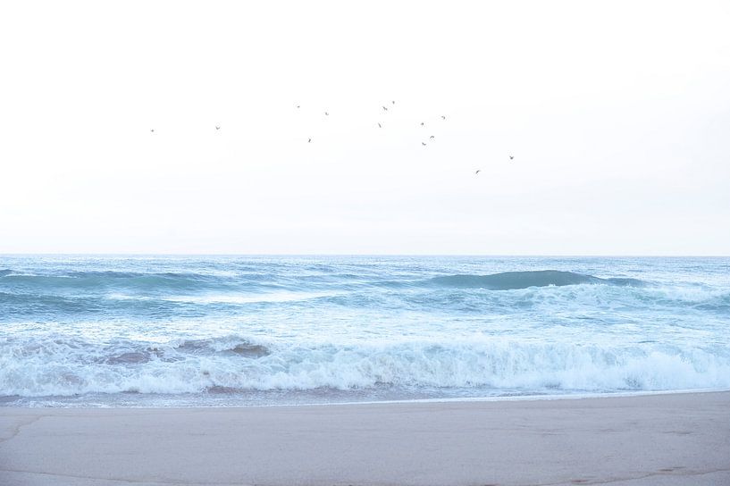 Bleu doux au lever du soleil sur Praia da Adraga Portugal - boho nature et photographie de voyage par Christa Stroo photography