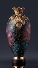 Verzierte Luxusvase mit goldenen Akzenten von TheXclusive Art