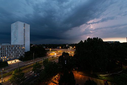 Thunder and lightning over Utrecht by André Blom Fotografie Utrecht
