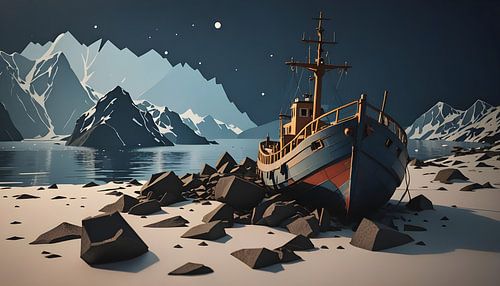 Fishing boat in a Norwegian fjord