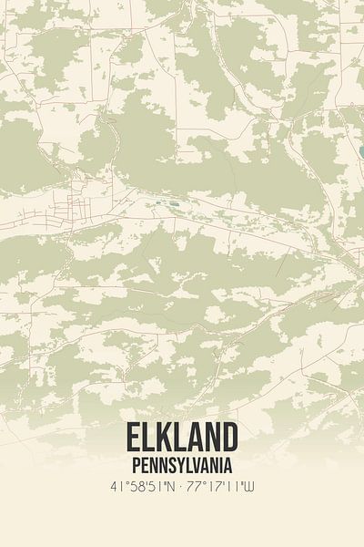 Vintage map of Elkland (Pennsylvania), USA. by Prints of Place