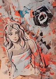 Œuvre d'art ED en techniques mixtes sur Emiel de Lange