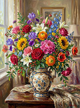 Bloemen in Vaas schilderij
