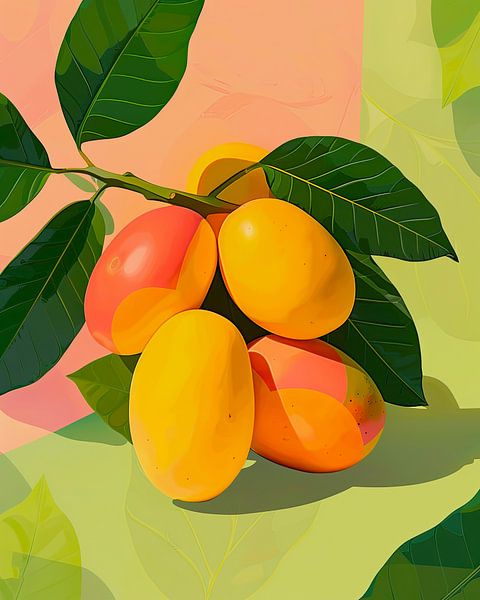Pastel-coloured mangoes by Vlindertuin-Art