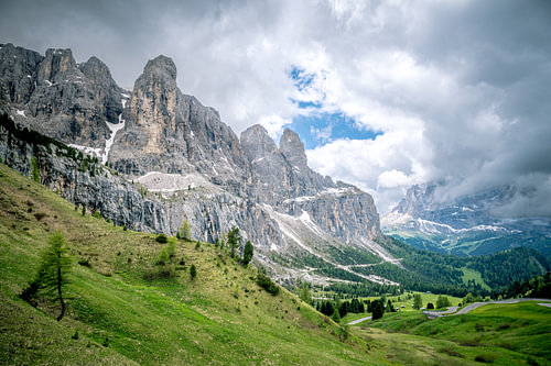 Le massif de la Sella vu depuis le col de Gardena, dans les Dolomites sur Sjoerd van der Wal Photographie